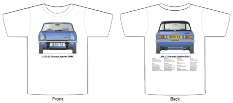 Triumph Spitfire MkIV 1970-74 T-shirt Front & Back